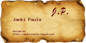 Janki Paula névjegykártya